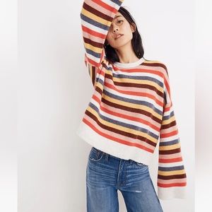 Madewell Cardiff Striped Crewneck Sweater in Coziest Yarn